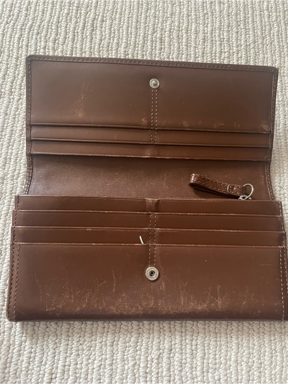 Coach Chestnut Brown Leather Snap Continental Wallet c29 - Picture 3 of 9